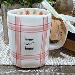 Rae Dunn Home Sweet Home Plaid Coffee Mug